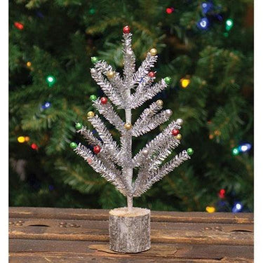 Snazzy Silver Tinsel Tree 12 - The Fox Decor